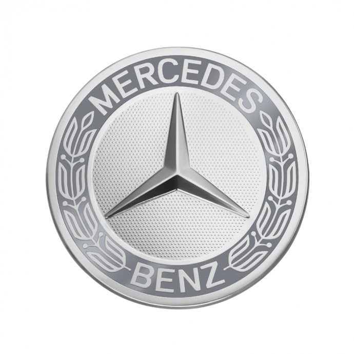 Mercedes-Benz Radnabenabdeckung Stern mit Lorbeerkranz grau, 1 Stück 