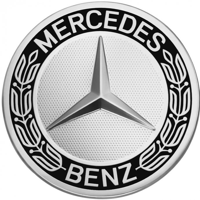 Mercedes-Benz Radnabenabdeckung Stern mit Lorbeerkranz schwarz, klassisches Design, 1 Stück 