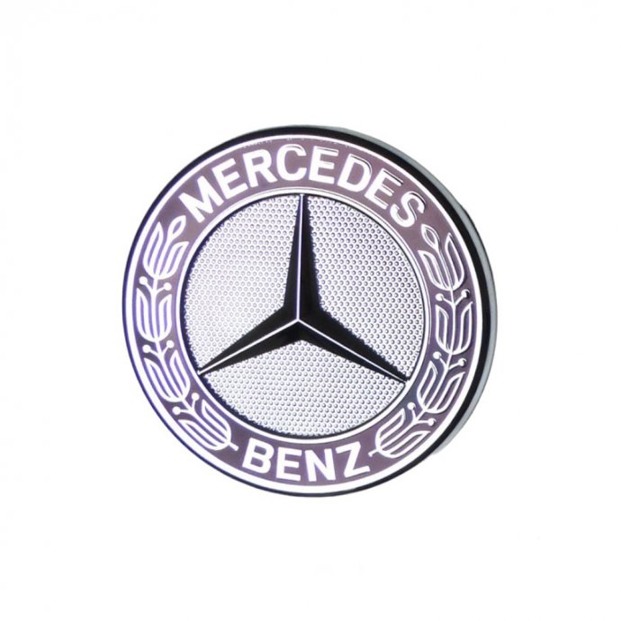 Mercedes-Benz Firmenzeichen, an Motorhaube/ Kühlerverkleidung, blau 