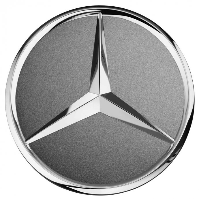Mercedes-Benz Radnabenabdeckung, Stern erhaben, grau Himalaya matt 