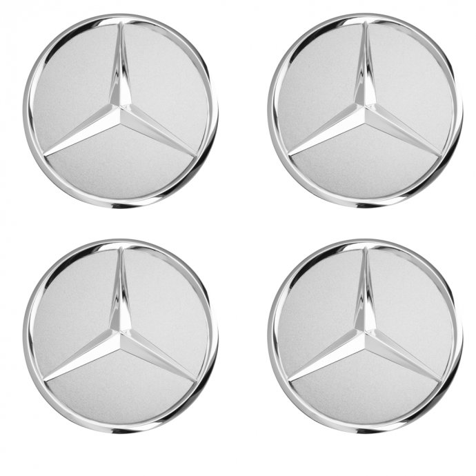 Mercedes-Benz Radnabenabdeckungen-Set, sterlingsilber 
