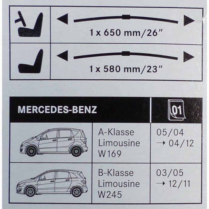 Mercedes Originalteile | Wischerblätter Satz A-Klasse W169 B-Klasse W245 |  online kaufen
