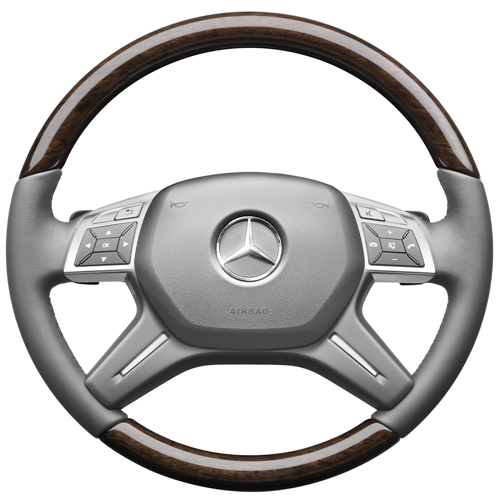 Mercedes-Benz | Mercedes-Benz Holz-Leder-Lenkrad mit LSP, basaltgrau,  GL-/GLS-/M-/GLE-Klasse | online preiswert kaufen