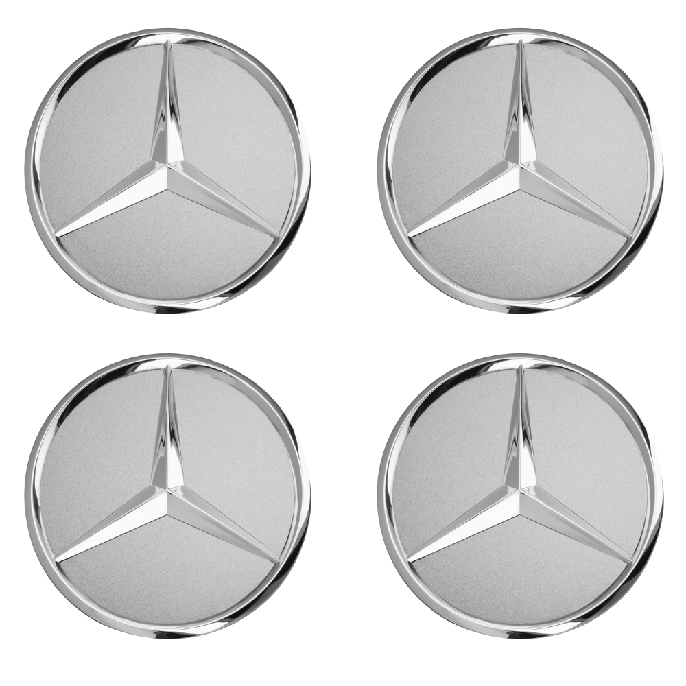 Mercedes-Benz | 4 Mercedes-Benz Radnabenabdeckungen titansilber | online  preiswert kaufen